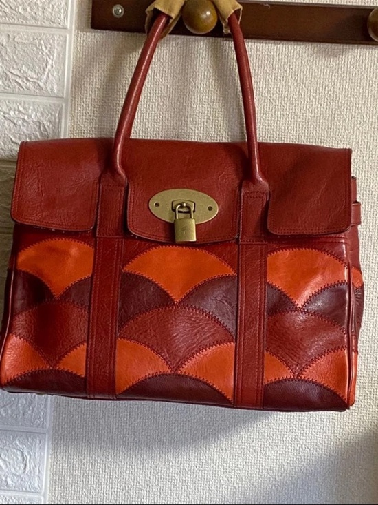 Mulberry Handbags - Mulberry Two-Tone Red and Orange Leather Satchel